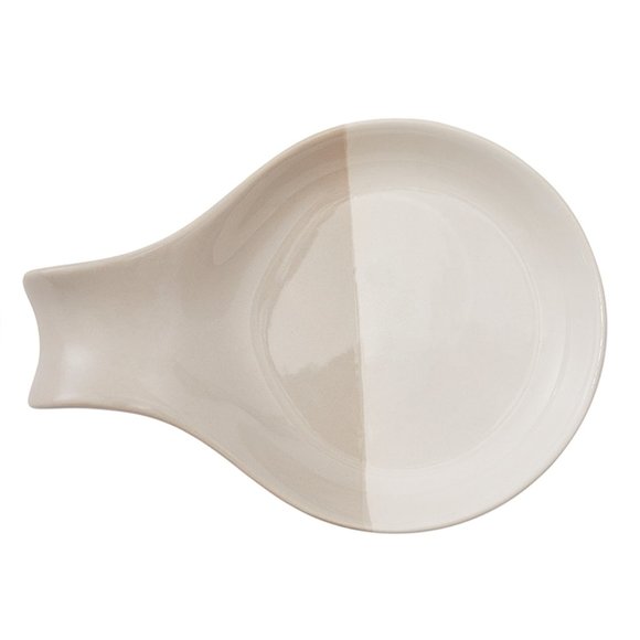 Favor Spoon Rest - Hand-Dipped Ceramic in Cream / Beige / Gray - Picture 2 of 6